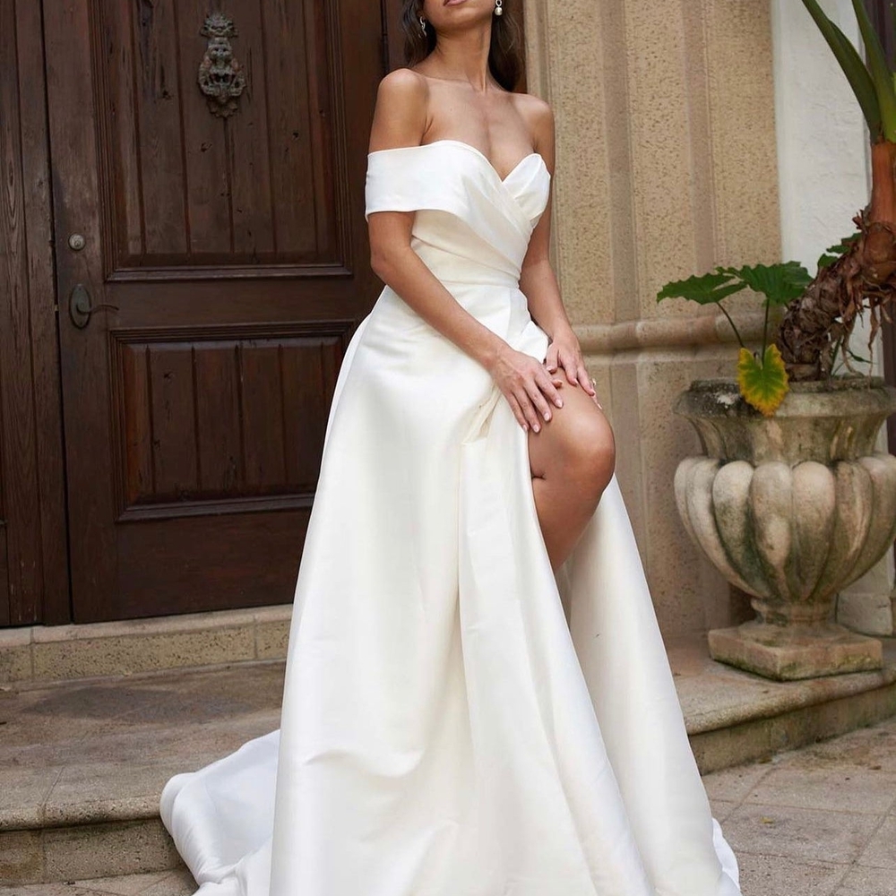 Elegant Off-Shoulder Ivory Dress